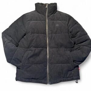 Black Corduroy Puffer Jacket